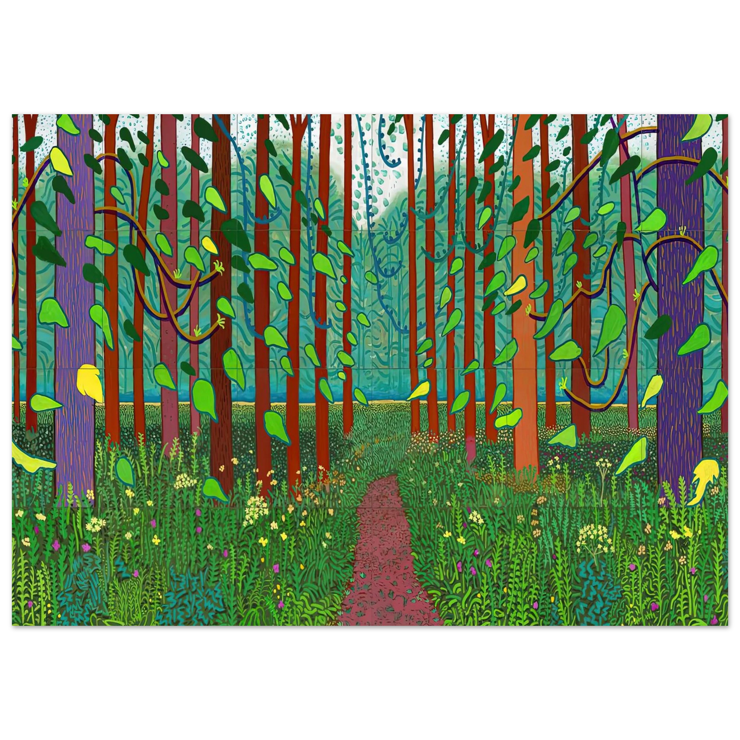 David Hockney - David Hockney Wall art - A1 (59.4 x 84.1  cm) - Premium Wooden Framed Poster With Fine Art Paper-canvas - Wood frame
