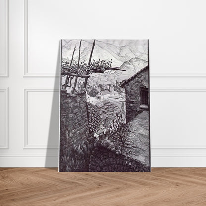 THE HAMLET OF TURELLO SOUTHERN ITALY - MC Escher Brushed Aluminum Print - 70x100 cm / 28x40 inches | MC Escher Aluminum Print | MC Escher Prints