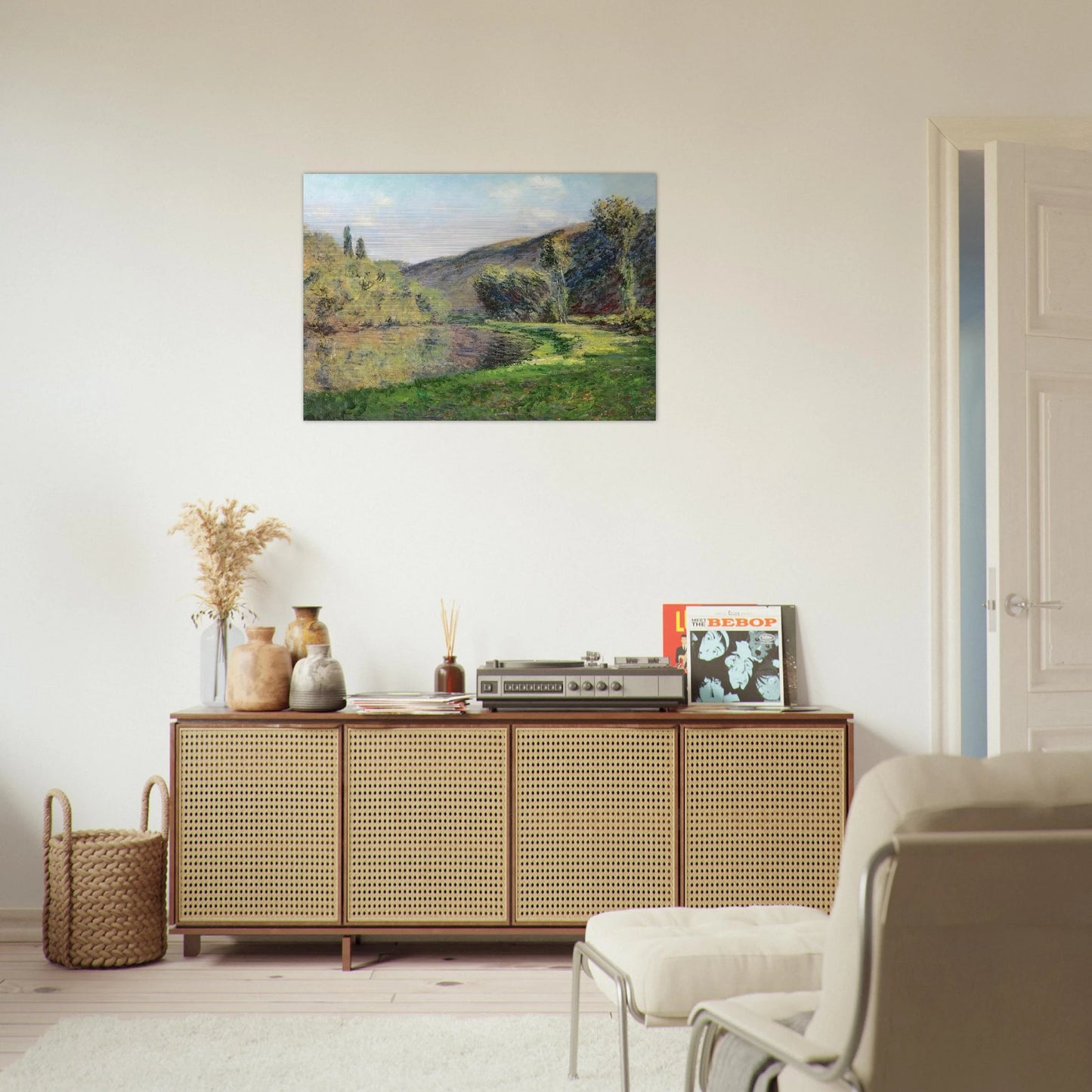 The Arm of the Siene at Jeufosse, Afternoon - claude monet Brushed Aluminum Print - 70x100 cm / 28x40 inches | claude monet Aluminum Print | claude monet Prints