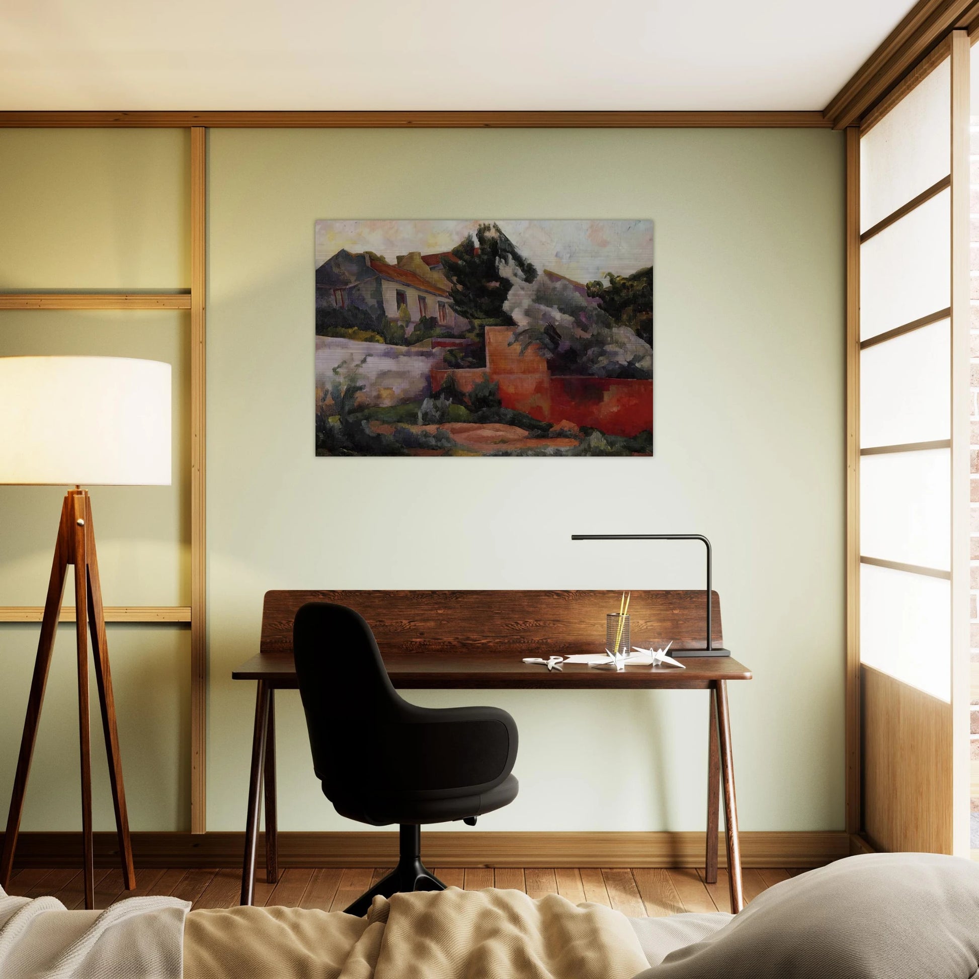 THE OUTSKIRTS OF PARIS 1918 - Diego Rivera Brushed Aluminum Print - 70x100 cm / 28x40 inches | Diego Rivera Aluminum Print | Diego Rivera Prints