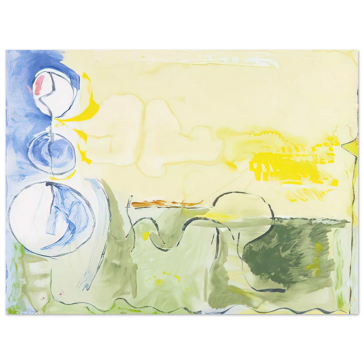 Helen Frankenthaler - Flotilla - 2006 Wall art - 45x60 cm / 18x24 inches - Premium Wooden Framed Poster With Fine Art Paper-canvas - White frame