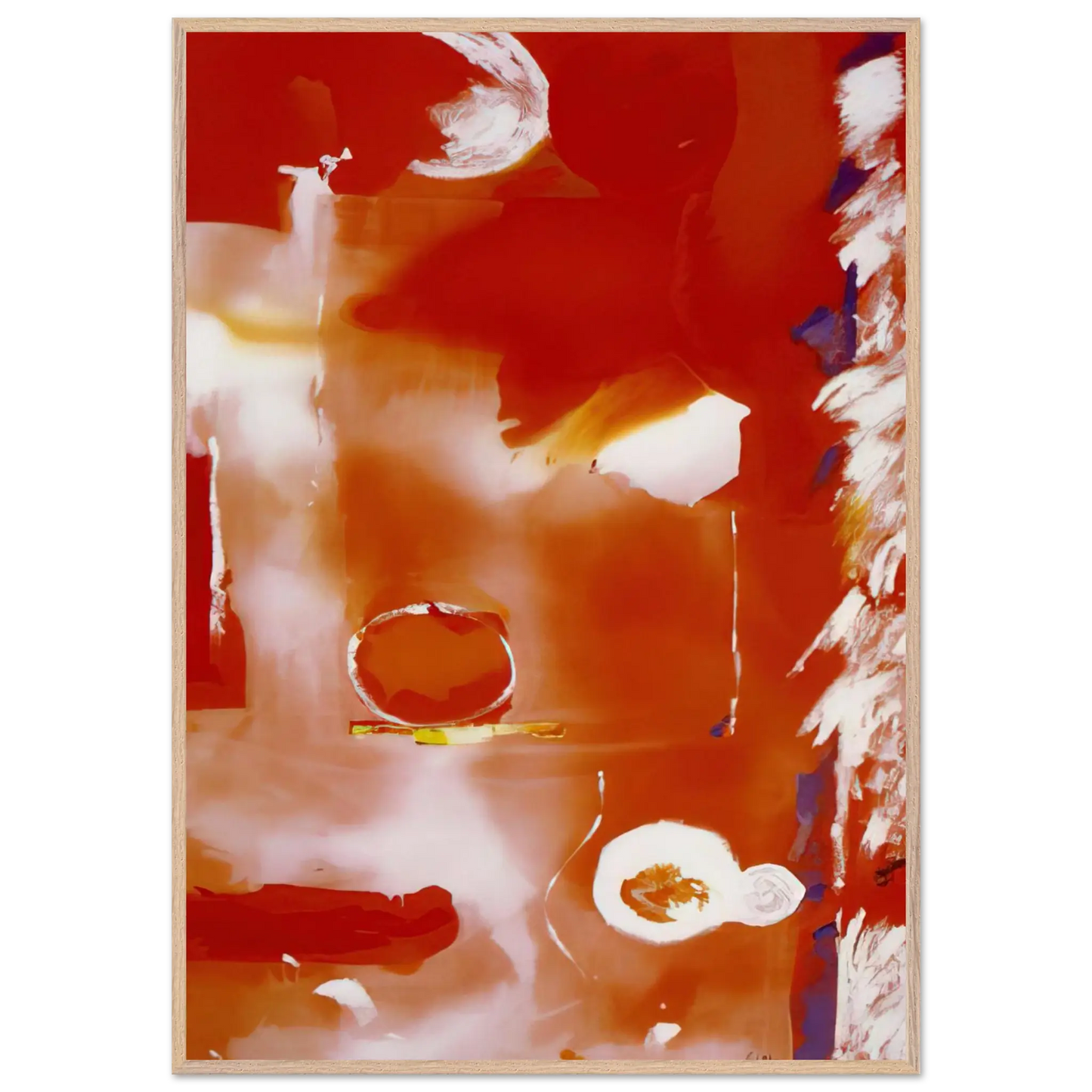 Helen Frankenthaler - Seeing the Moon on a Hot Summer Day - 1987 Wall art - A3 (29.7 x 42  cm) - Premium Wooden Framed Poster With Fine Art Paper - White frame