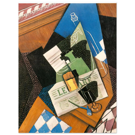 Juan Gris - WATER BOTTLE BOTTLE AND FRUIT DISH 1915  75x100 cm / 30x40inches Fine Art Poster