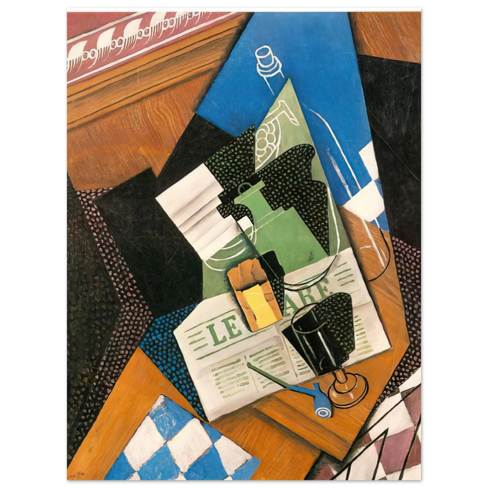 Juan Gris - WATER BOTTLE BOTTLE AND FRUIT DISH 1915  75x100 cm / 30x40inches Fine Art Poster