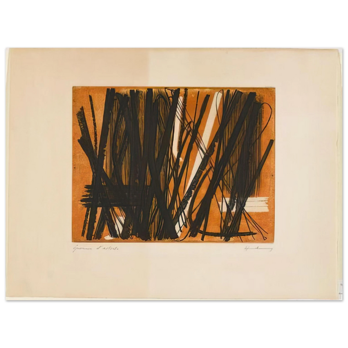 Hans Hartung - Etching #5 - 1953  75x100 cm / 30x40inches Fine Art Poster