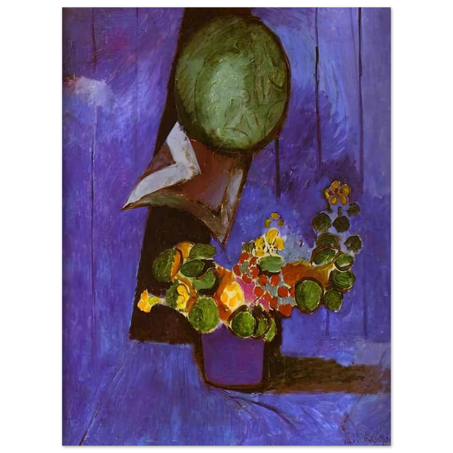 Henri Matisse - FLOWERS AND CERAMIC PLATE  75x100 cm / 30x40inches Fine Art Poster