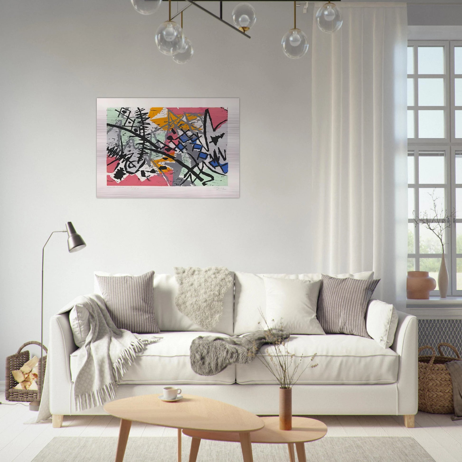 Farbholzschnitt 1952-4 - 1952 - Ernst Wilhelm Nay Brushed Aluminum Print - 70x100 cm / 28x40 inches | Ernst Wilhelm Nay Aluminum Print | Ernst Wilhelm Nay Prints