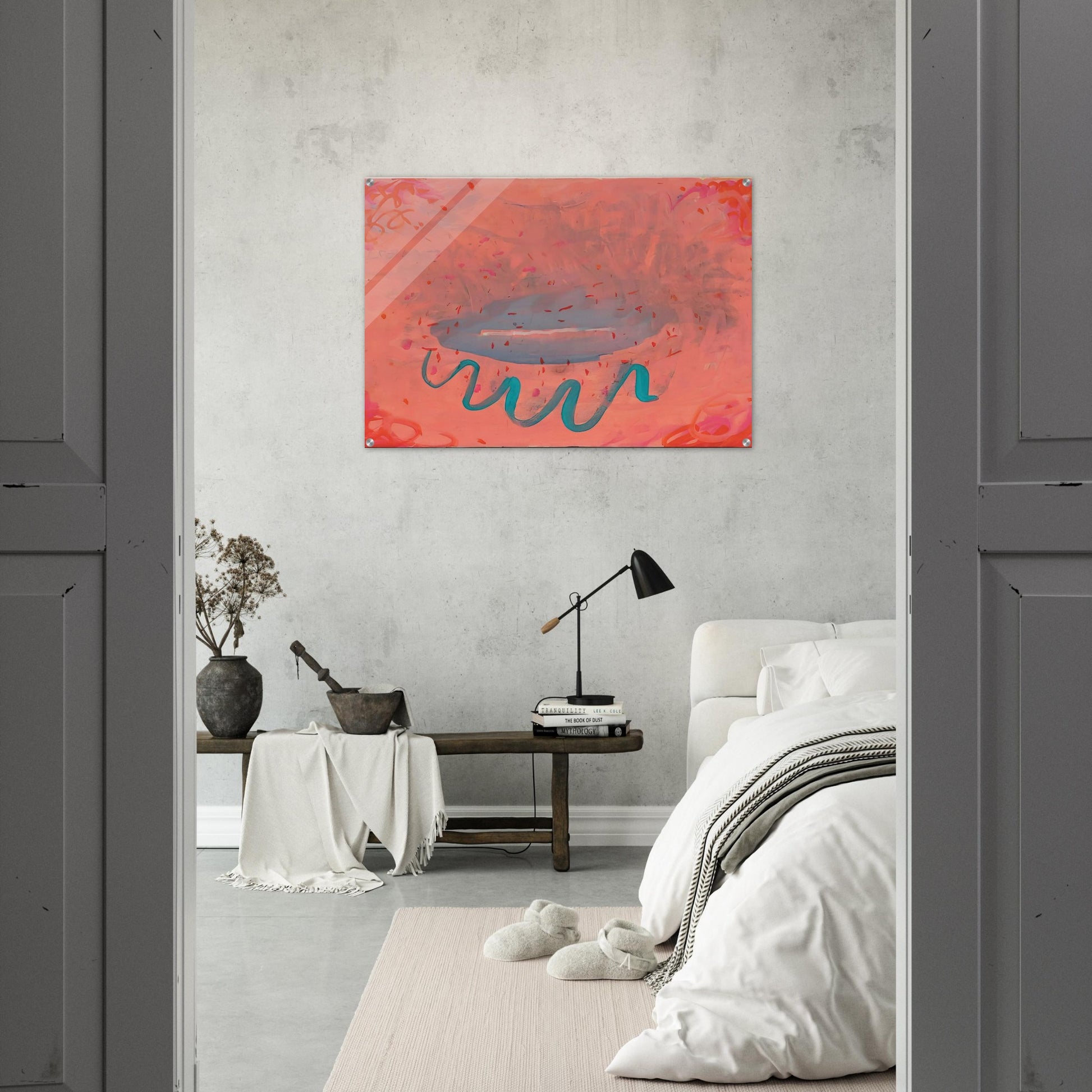 Untitled Lips with Turquoise - 1984 - Paul Thek Acrylic Print - 70x100 cm / 28x40″ inches