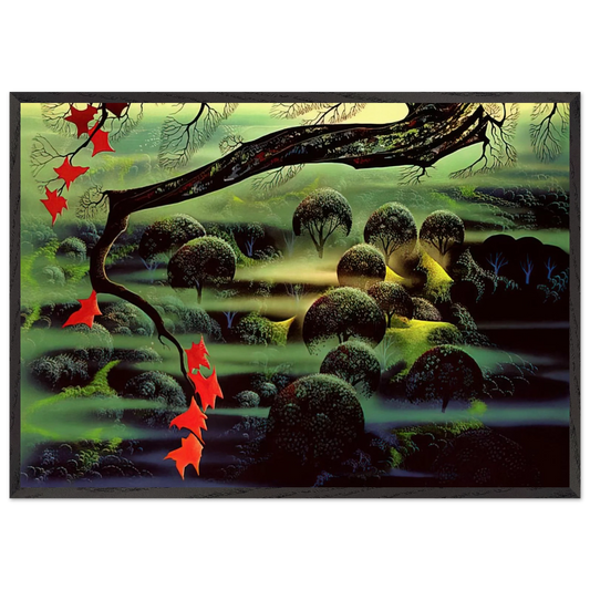 Valley of Mystery - Eyvind Earle 70x100 cm / 28x40 inches Framed Art Print – Black Wooden Frame