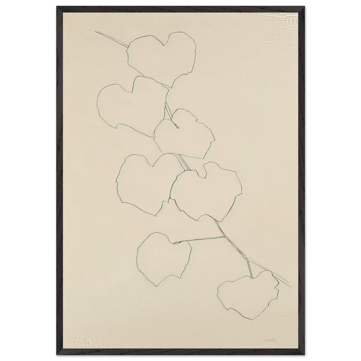 Grape Leaves II - Ellsworth Kelly 70x100 cm / 28x40 inches Framed Art Print – Black Wooden Frame