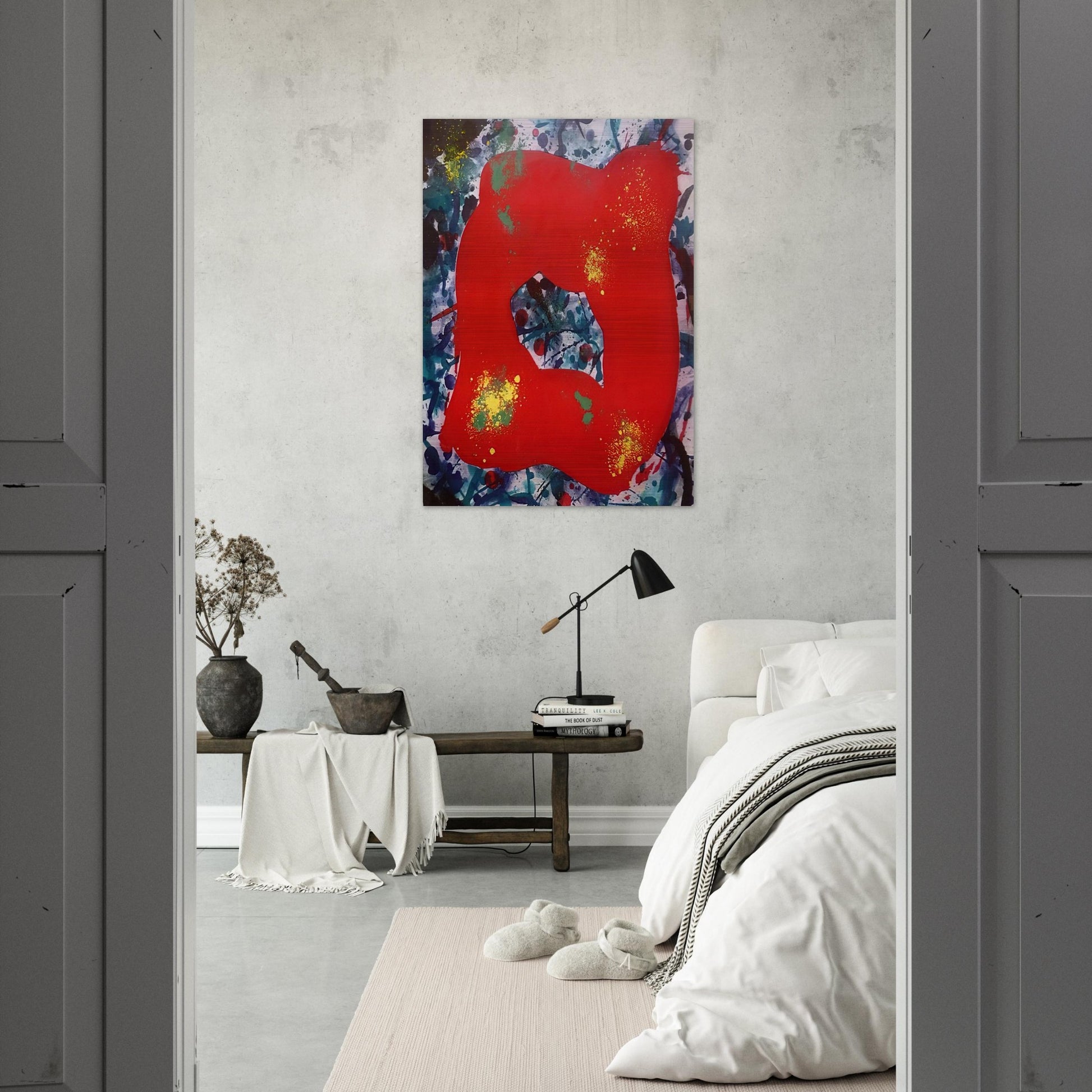 Untitled  SFE 071  - Sam Francis Brushed Aluminum Print - 70x100 cm / 28x40 inches | Sam Francis Aluminum Print | Sam Francis Prints