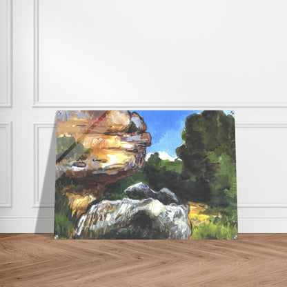 Rocks - Paul Cézanne Acrylic Print - 70x100 cm / 28x40″ inches | Paul Cézanne Wall Art | Paul Cézanne Prints
