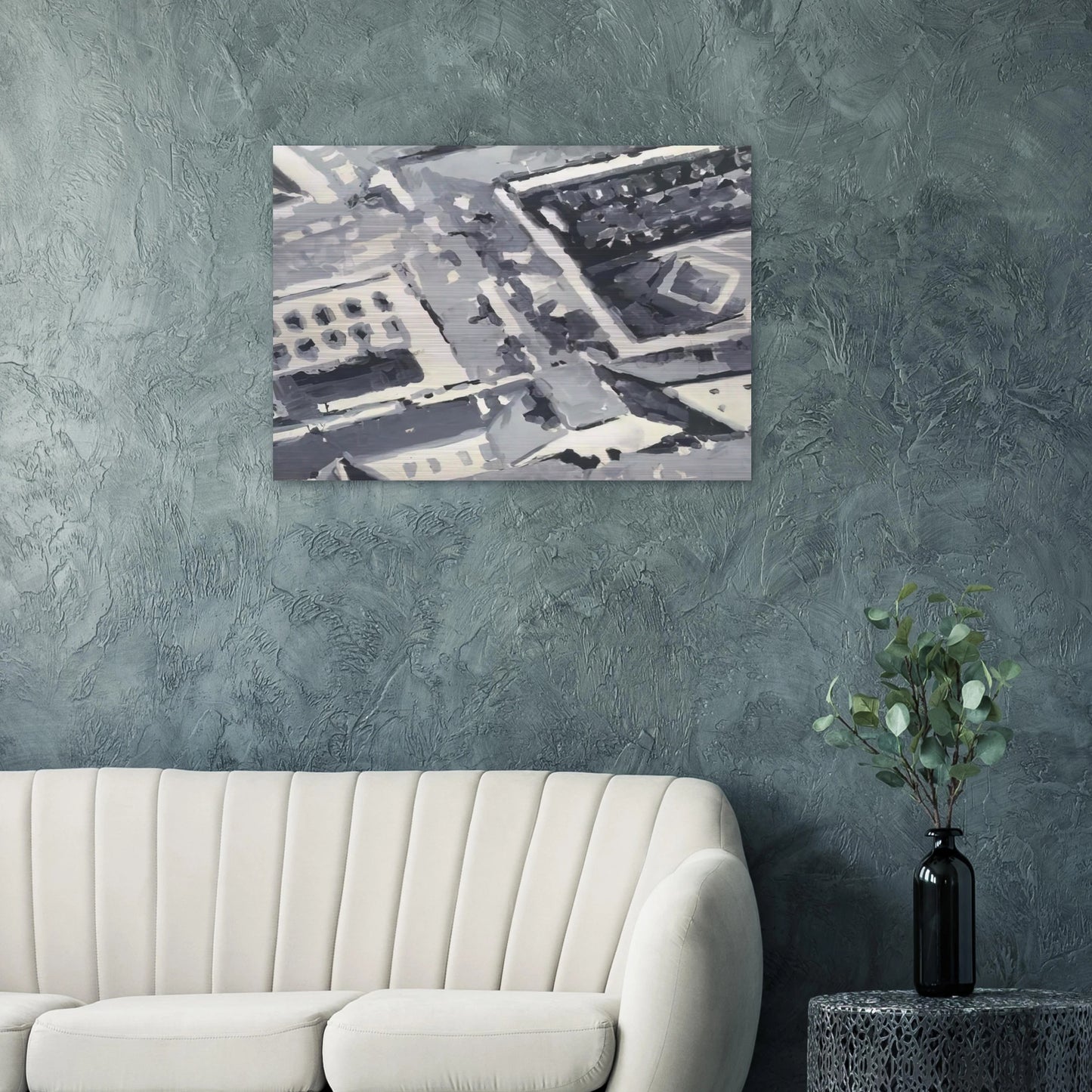 TOWNSCAPE M1 1968 - Gerhard Richter Brushed Aluminum Print - 70x100 cm / 28x40 inches | Gerhard Richter Aluminum Print | Gerhard Richter Prints