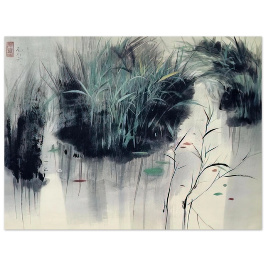Wu Guanzhong - Untitled - Impressionism, Ink and wash painting  75x100 cm / 30x40inches Fine Art Poster