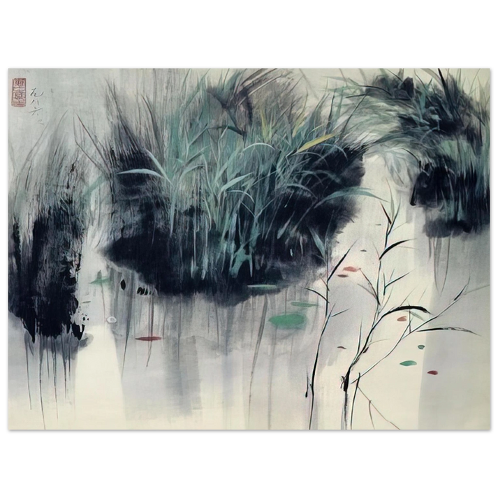 Wu Guanzhong - Untitled - Impressionism, Ink and wash painting  75x100 cm / 30x40inches Fine Art Poster