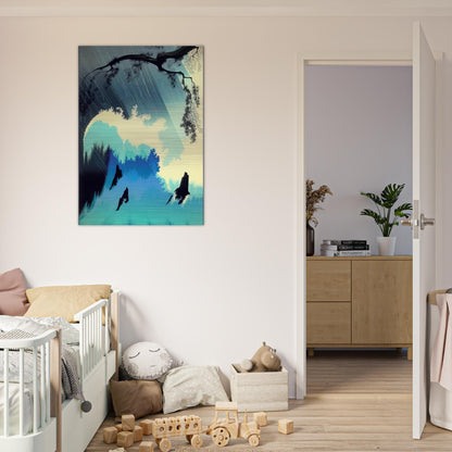 Ocean Splash - Eyvind Earle Brushed Aluminum Print - 70x100 cm / 28x40 inches | Eyvind Earle Aluminum Print | Eyvind Earle Prints