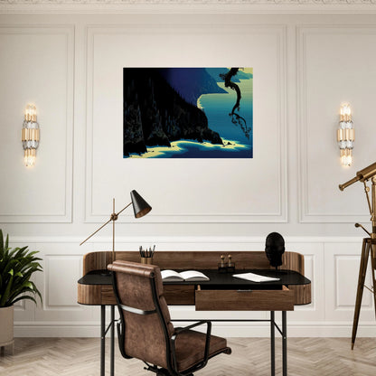 Big Sur - Eyvind Earle Brushed Aluminum Print - 70x100 cm / 28x40 inches | Eyvind Earle Aluminum Print | Eyvind Earle Prints
