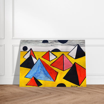 PYRAMIDS 1975 - Alexander Calder Brushed Aluminum Print - 70x100 cm / 28x40 inches | Alexander Calder Aluminum Print | Alexander Calder Prints