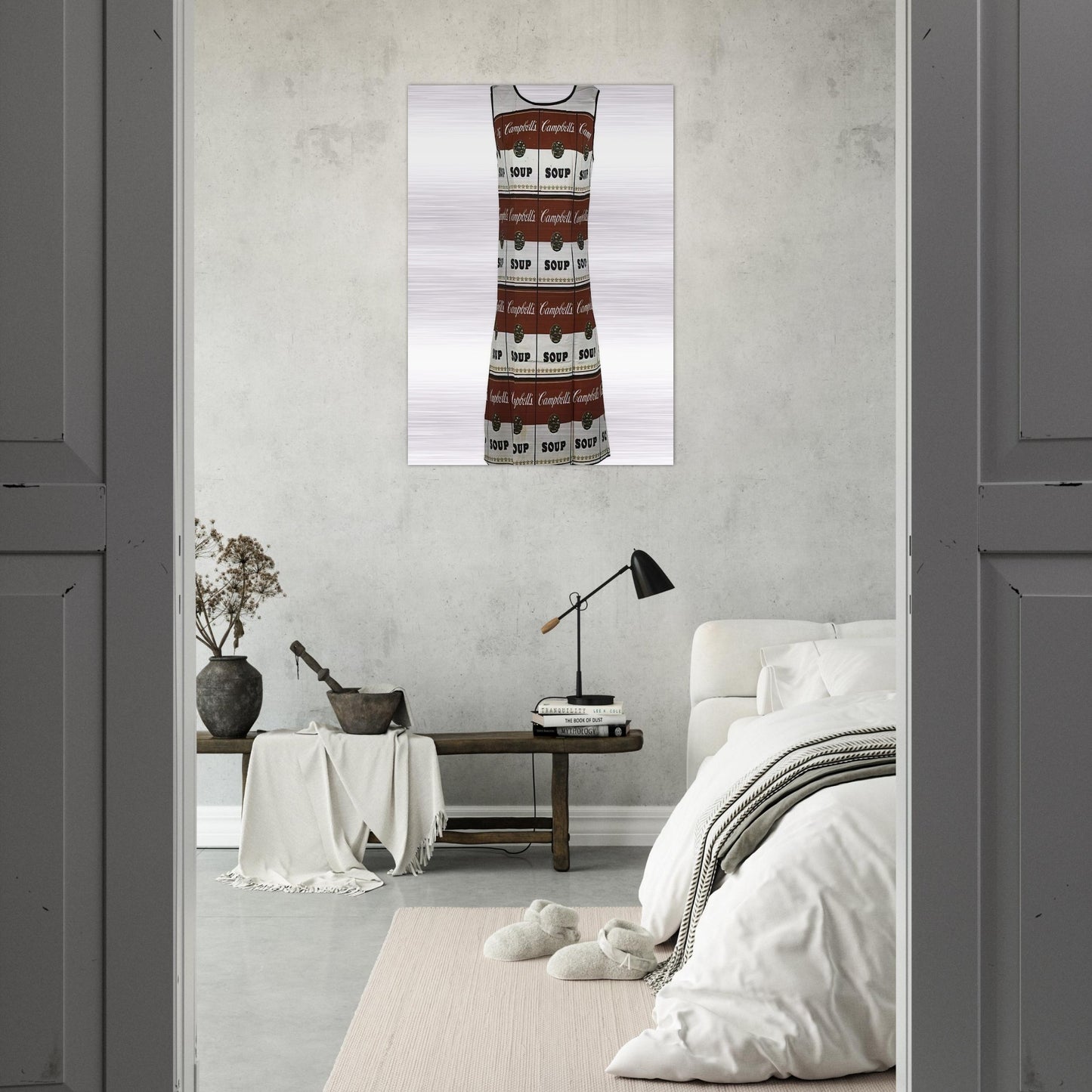 The Souper Dress - Andy Warhol Brushed Aluminum Print - 70x100 cm / 28x40 inches | Andy Warhol Aluminum Print | Andy Warhol Prints