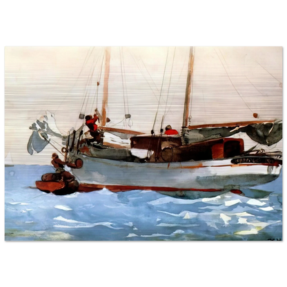 TAKING ON WET PROVISIONS - Winslow Homer Brushed Aluminum Print - 70x100 cm / 28x40 inches | Winslow Homer Aluminum Print | Winslow Homer Prints