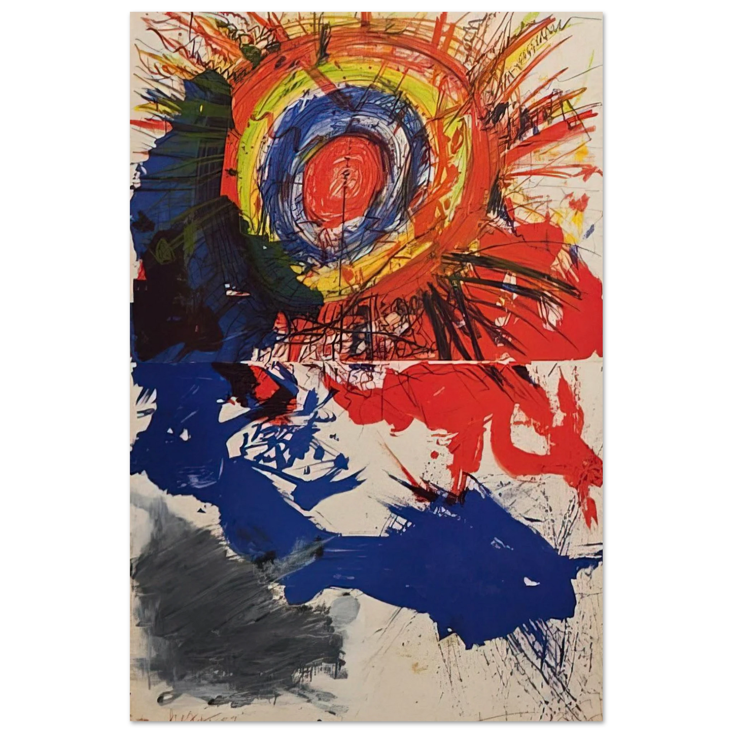 Composition - 1957 - Walasse Ting Art Prints - 100x150 cm / 40x60″ inches | Walasse Ting Poster | Walasse Ting Prints