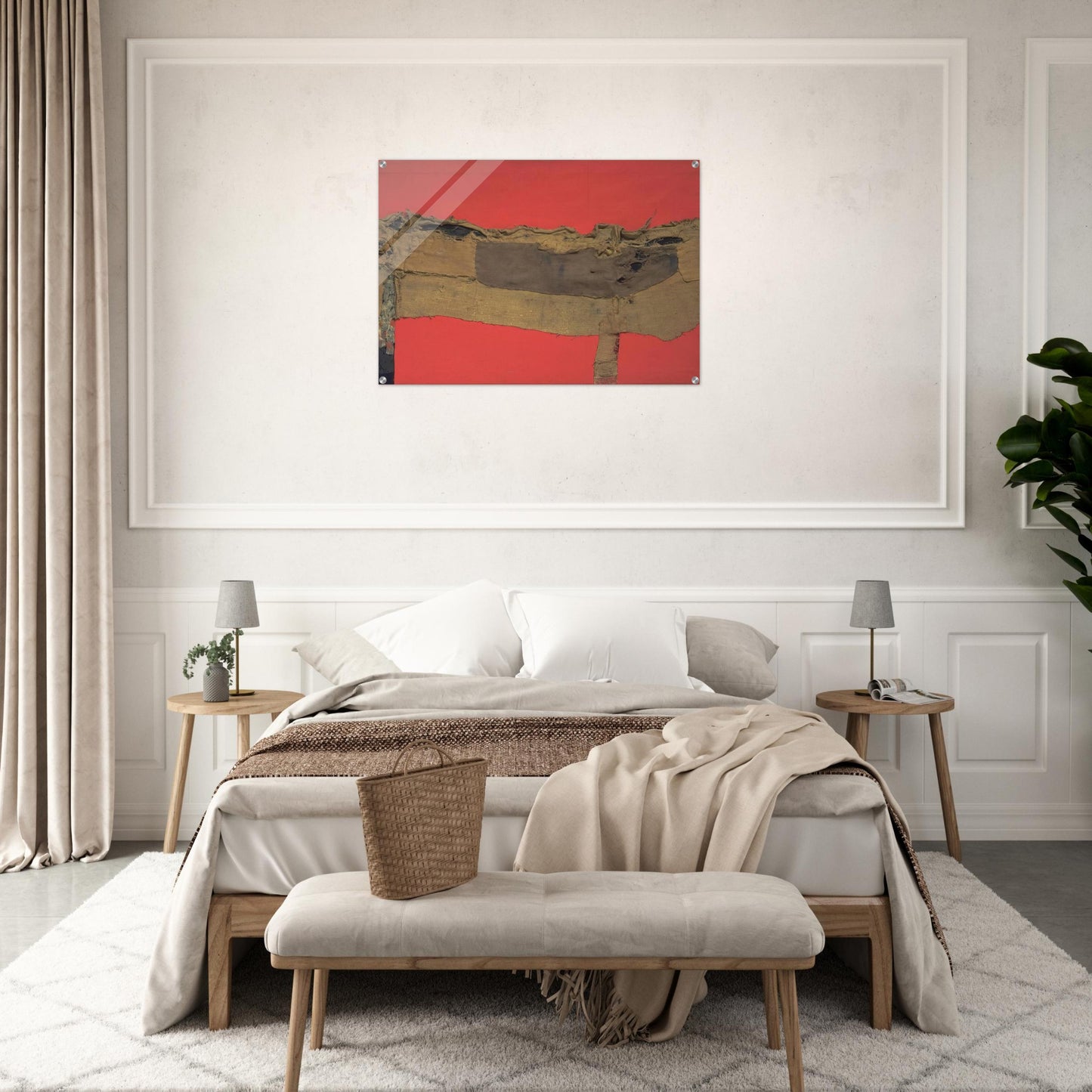 Sacking and Red - 1954 - Alberto Burri Acrylic Print - 70x100 cm / 28x40″ inches
