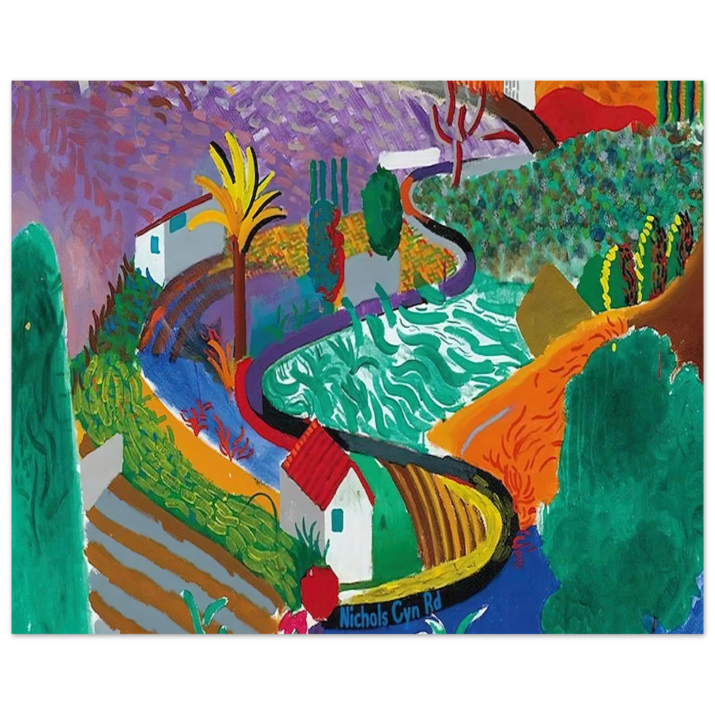 David Hockney - David Hockney Wall art - 15x20 cm / 6x8 inches - Premium Wooden Framed Poster With Fine Art Paper-canvas - White frame