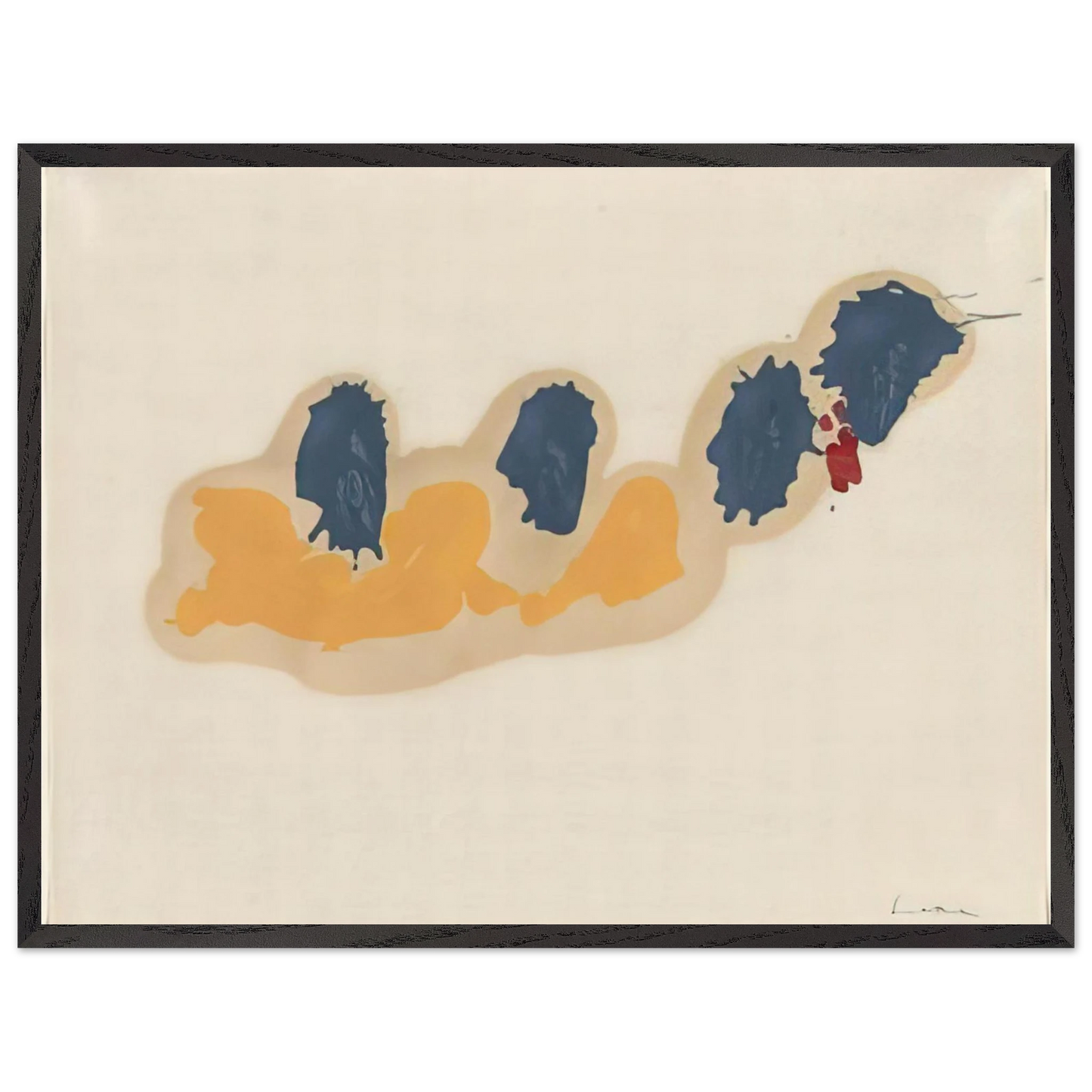 Helen Frankenthaler - April IV - 1960 Wall art - 45x60 cm / 18x24 inches - Premium Wooden Framed Poster With Fine Art Paper-canvas - Wood frame