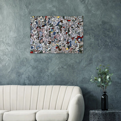 L HOURLOUPE 1966 - Jean Dubuffet Brushed Aluminum Print - 70x100 cm / 28x40 inches | Jean Dubuffet Aluminum Print | Jean Dubuffet Prints