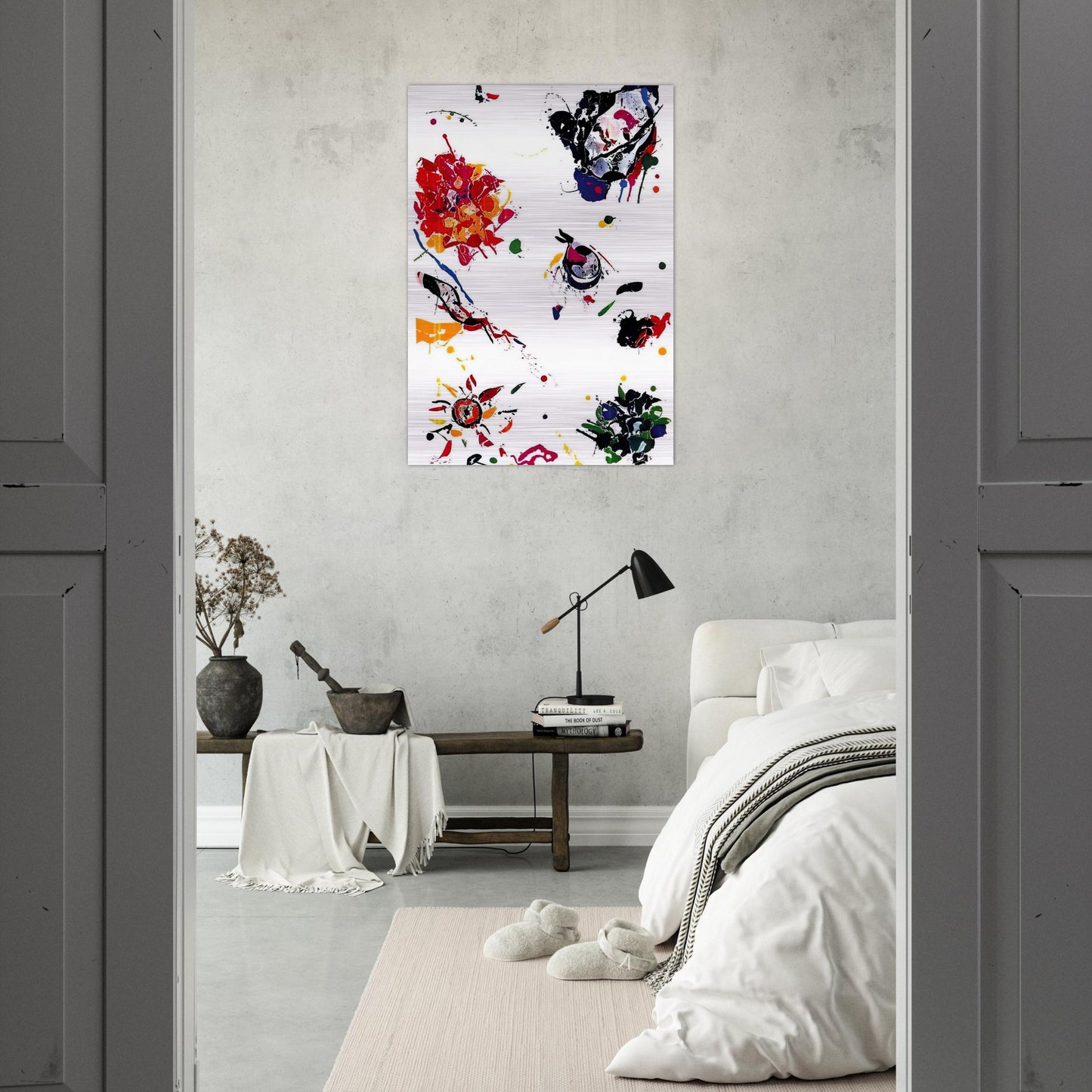 Untitled  SFE-046  - Sam Francis Brushed Aluminum Print - 70x100 cm / 28x40 inches | Sam Francis Aluminum Print | Sam Francis Prints