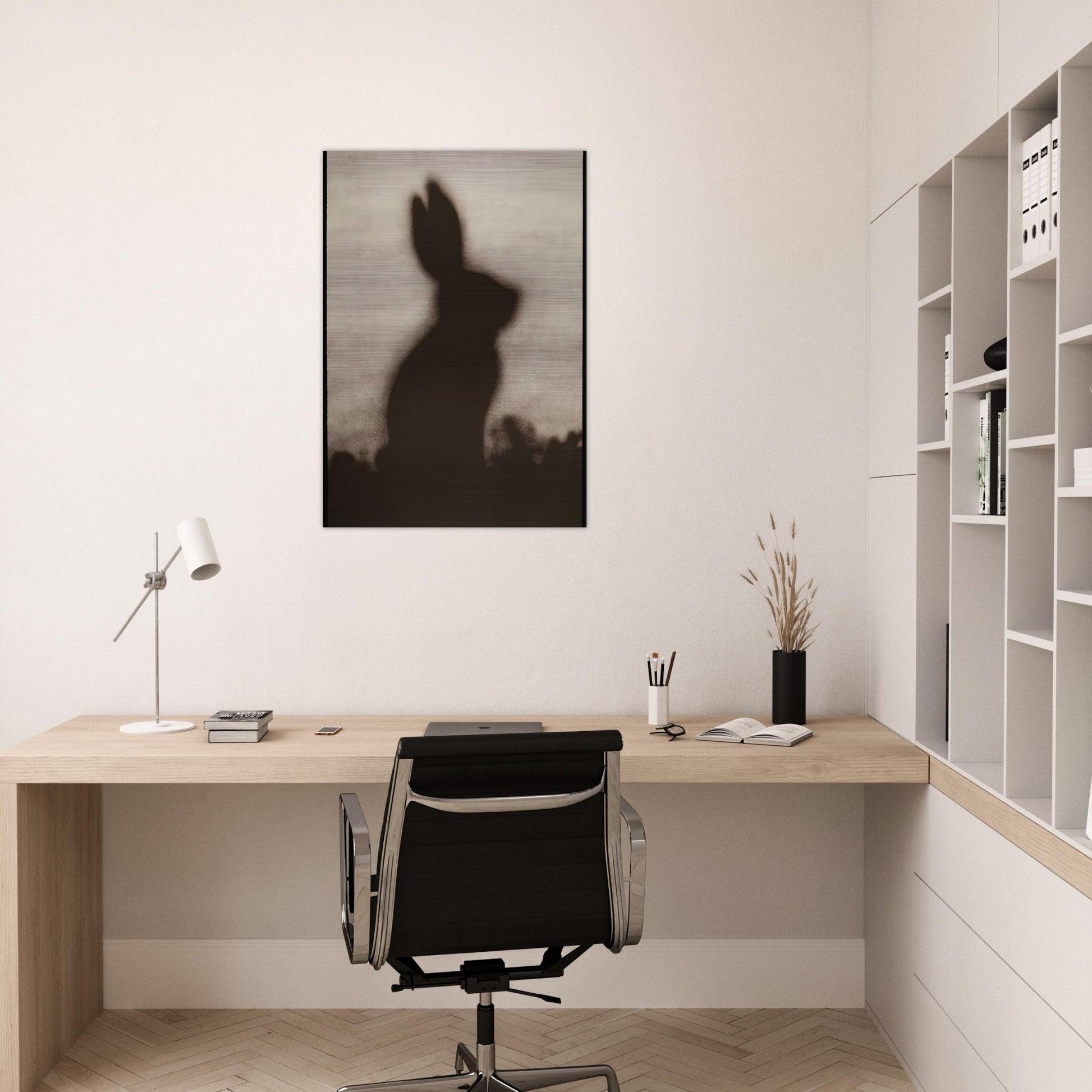 RABBIT 1986 - Edward Ruscha Brushed Aluminum Print - 70x100 cm / 28x40 inches | Edward Ruscha Aluminum Print | Edward Ruscha Prints