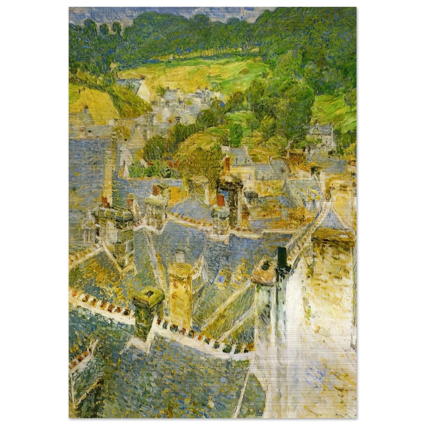 Rooftops, Pont-Aven - Childe Hassam Brushed Aluminum Print - 70x100 cm / 28x40 inches | Childe Hassam Aluminum Print | Childe Hassam Prints