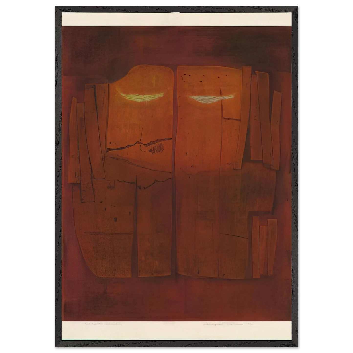 Two Exiles - 1972 - Hiroyuki Tajima 70x100 cm / 28x40 inches Framed Art Print – Black Wooden Frame