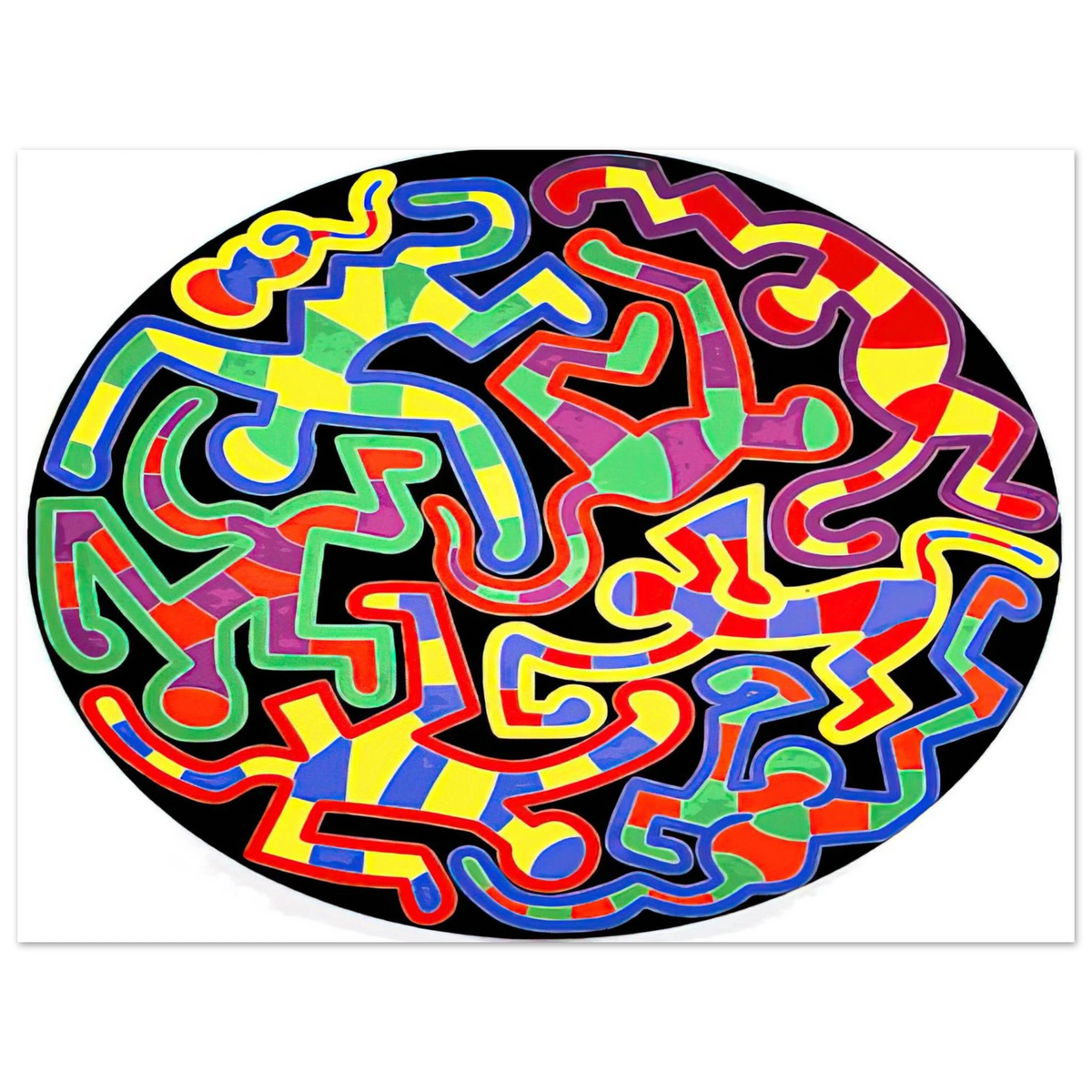 Keith Haring - MONKEY PUZZLE 1988  75x100 cm / 30x40inches Fine Art Poster | Keith Haring Art For Sale