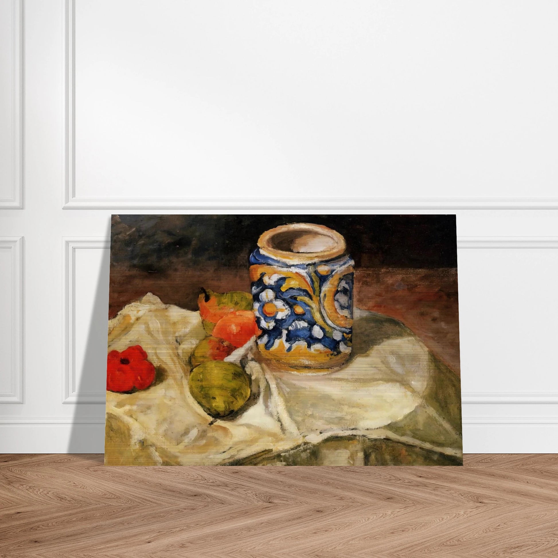 Still life with Italian earthenware jar - Paul Cézanne Brushed Aluminum Print - 70x100 cm / 28x40 inches | Paul Cézanne Aluminum Print | Paul Cézanne Prints