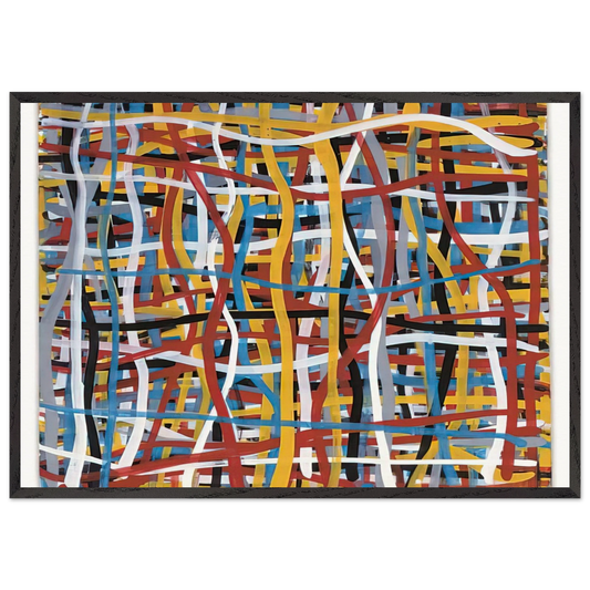 Irregular Vertical and Horizontal Bands of Color Superimposed - Sol LeWitt 70x100 cm / 28x40 inches Framed Art Print – Black Wooden Frame