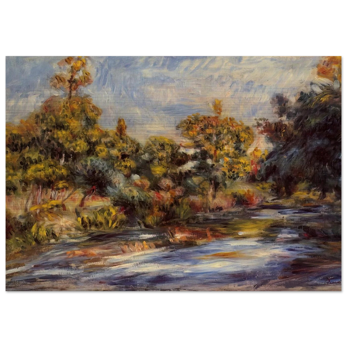 Landscape with River - Pierre-Auguste Renoir Brushed Aluminum Print - 70x100 cm / 28x40 inches | Pierre-Auguste Renoir Aluminum Print | Pierre-Auguste Renoir Prints