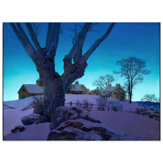 Maxfield Parrish - Hill Top Farm, Winter Wall Art - 21x29.7 cm / 8x12" - Fine Art Poster-canvas - -