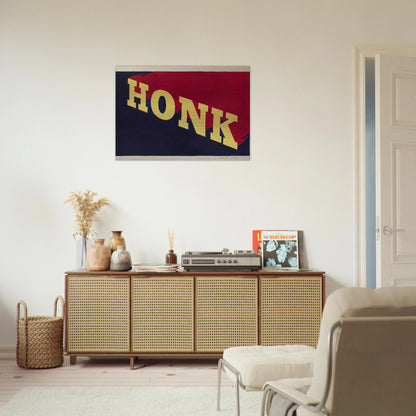 HONK 1962 - Edward Ruscha Brushed Aluminum Print - 70x100 cm / 28x40 inches | Edward Ruscha Aluminum Print | Edward Ruscha Prints