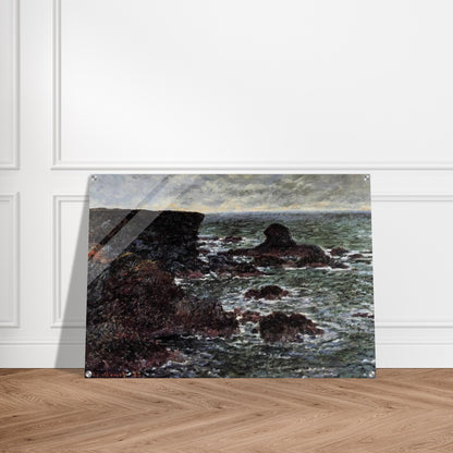 Rocky Coast and the Lion Rock, Belle-Ile - claude monet Acrylic Print - 70x100 cm / 28x40″ inches | claude monet Wall Art | claude monet Prints