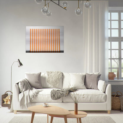 Peinture acrylique blanche sur tissu rayé blanc et orange - 1972 - Daniel Buren Brushed Aluminum Print - 70x100 cm / 28x40 inches | Daniel Buren Aluminum Print | Daniel Buren Prints