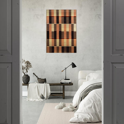 BLACK WHITE RED 1964 - Anni Albers Brushed Aluminum Print - 70x100 cm / 28x40 inches | Anni Albers Aluminum Print | Anni Albers Prints