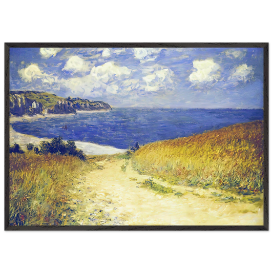 Alley near Pourville - claude monet 70x100 cm / 28x40 inches Framed Art Print – Black Wooden Frame