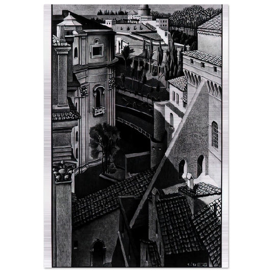 BERWEEN ST PETER AND SISTINE CHAPEL MARCH 1936 1936 - MC Escher Brushed Aluminum Print - 70x100 cm / 28x40 inches | MC Escher Aluminum Print | MC Escher Prints