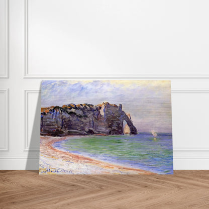 The Manneport, Etretat, the Porte d'Aval - claude monet Brushed Aluminum Print - 70x100 cm / 28x40 inches | claude monet Aluminum Print | claude monet Prints
