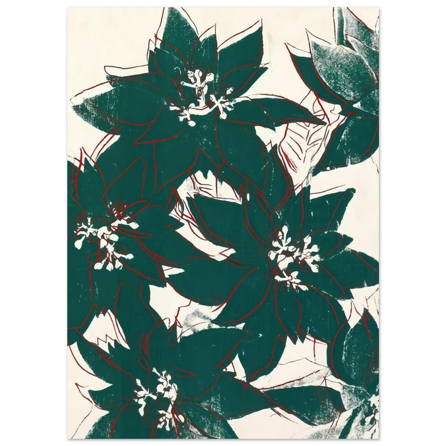 Andy Warhol - Poinsetta Fine Art Poster