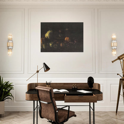 Still life with a basket of apples and two pumpkins - Vincent van Gogh Brushed Aluminum Print - 70x100 cm / 28x40 inches | Vincent van Gogh Aluminum Print | Vincent van Gogh Prints