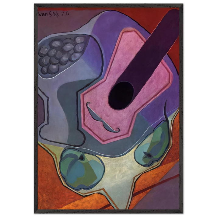 VIOLIN WITH FRUIT 1924 - Juan Gris 70x100 cm / 28x40 inches Framed Art Print – Black Wooden Frame