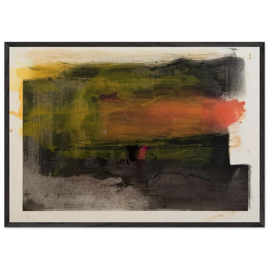 Deep Sun - 1983 - Helen Frankenthaler 70x100 cm / 28x40 inches Framed Art Print – Black Wooden Frame