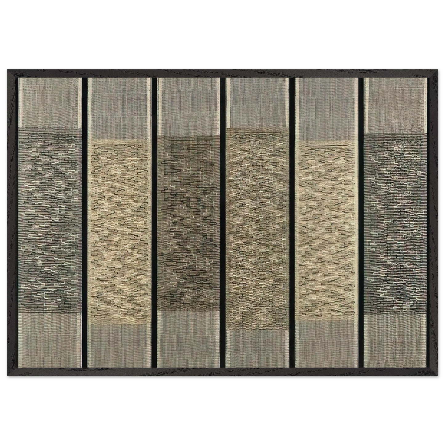 SIX PRAYERS 1965 - Anni Albers 70x100 cm / 28x40 inches Framed Art Print – Black Wooden Frame
